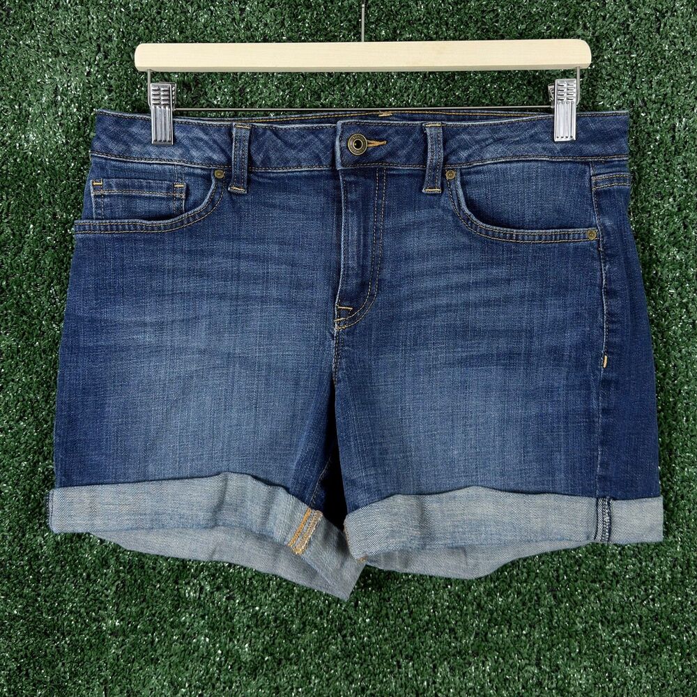 Tommy Hilfiger Womens Denim Jean Shorts Size 8 Stretch Cuffed Blue Casual